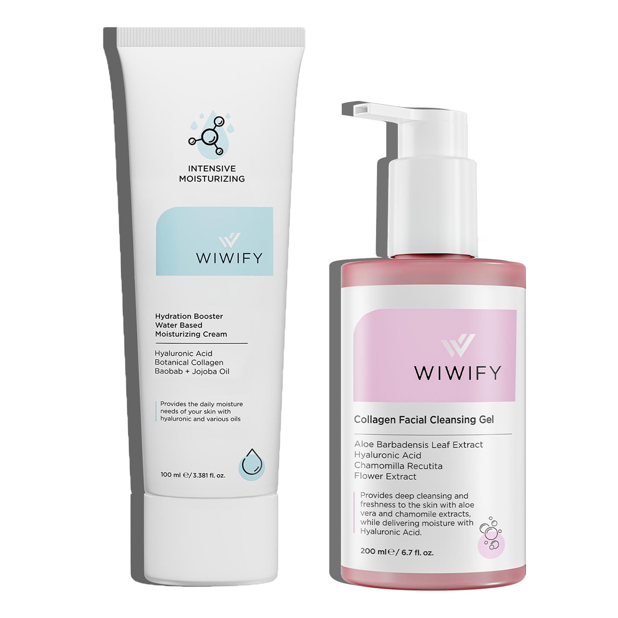 Kuru ve Hassas Ciltler İçin Nemlendirici, Yüz Temizleme Jeli Cilt Bakım Seti