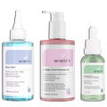 Sivilce & Siyah Nokta Karşıtı Seti, Yüz Temizleme Jeli + Tonik + Niacinamide | AHA+BHA, Zinc PCA | Wiwify