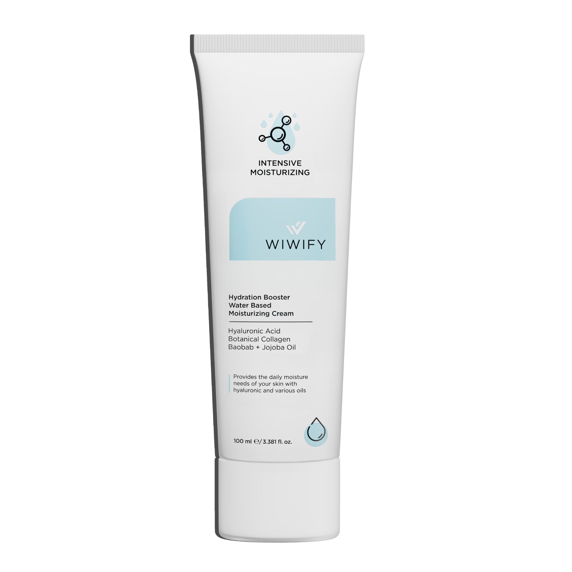 Su Bazlı, 24 Saat Etkili, Yoğun Nemlendirici Cilt Bakım Kremi 100 ml | Wiwify