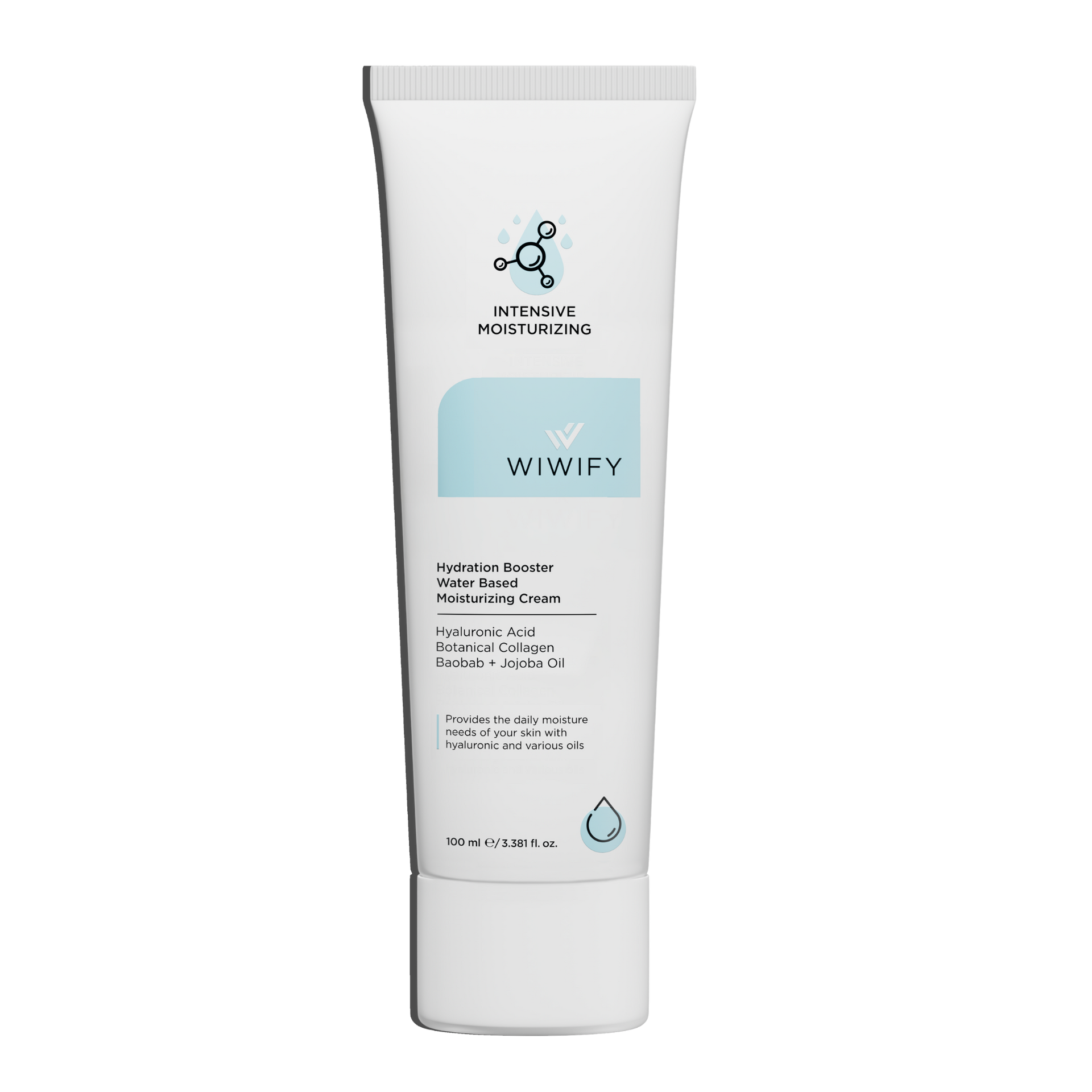 Su Bazlı, 24 Saat Etkili, Yoğun Nemlendirici Cilt Bakım Kremi 100 ml | Wiwify