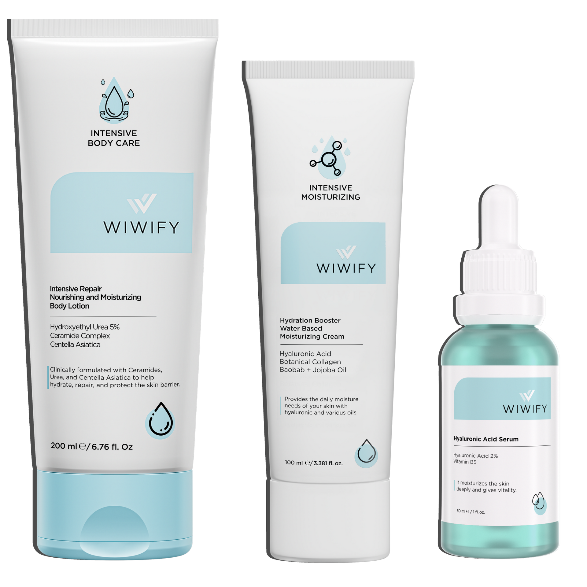 Yoğun Nem Bakım Seti, Nemlendirici Krem + Vücut Losyonu + Hyaluronic Acid | Üre, Ceramide