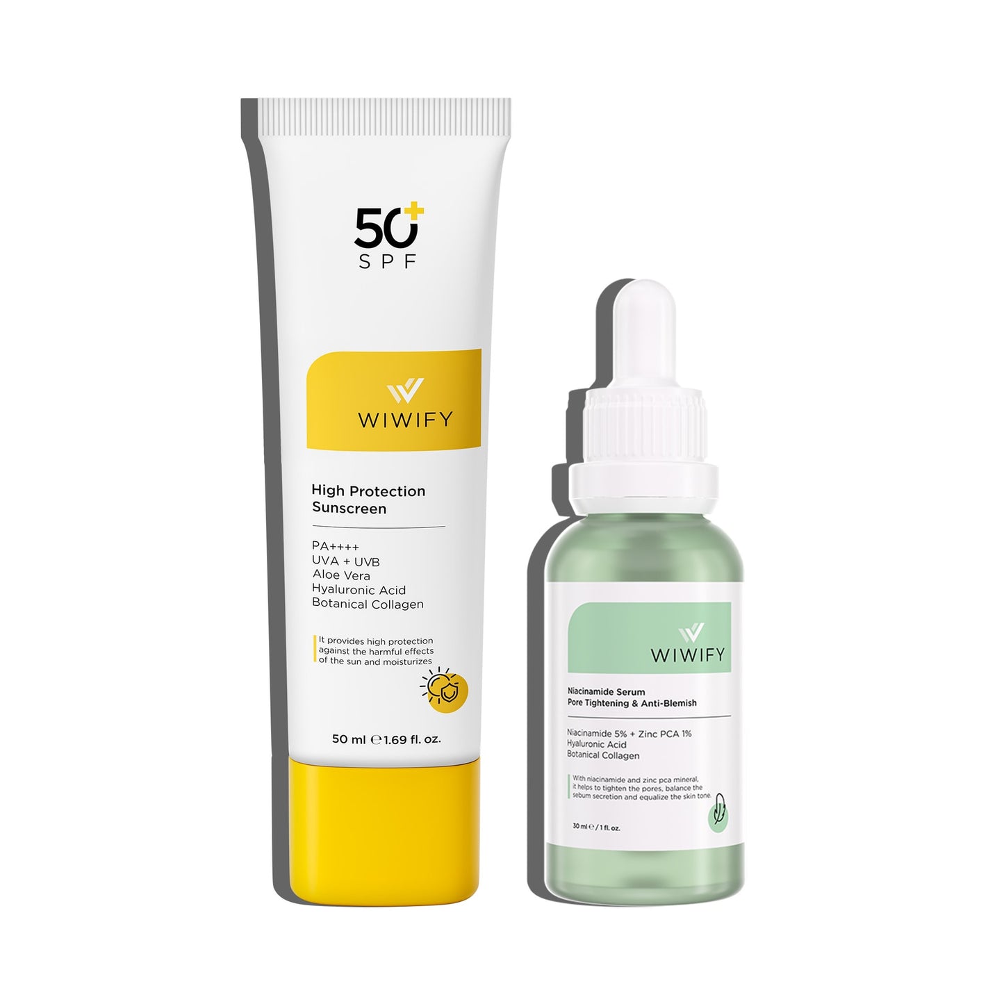 Yağlı ve Geniş Gözenekli Ciltler İçin Güneş Kremi, Niacinamide Serum Cilt Bakım Seti