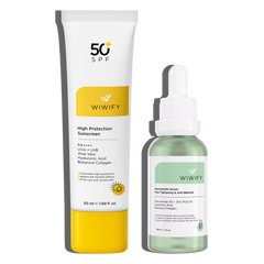 Yağlı ve Geniş Gözenekli Ciltler İçin Güneş Kremi, Niacinamide Serum Cilt Bakım Seti