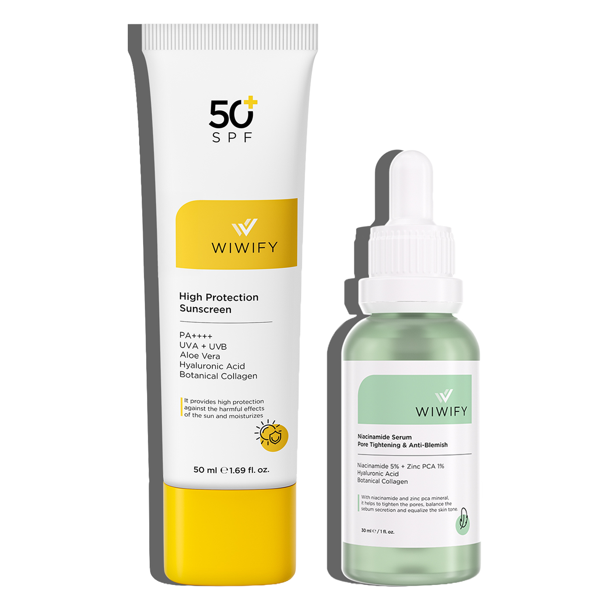 Yağlı ve Geniş Gözenekli Ciltler İçin Güneş Kremi, Niacinamide Serum Cilt Bakım Seti