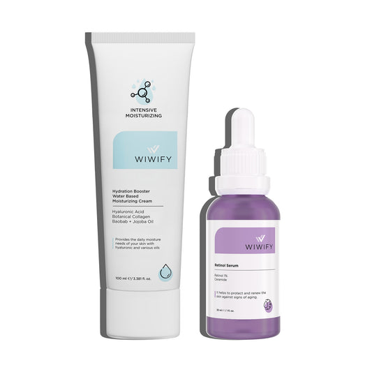 Yaşlanma Belirtileri Olan Ciltler İçin Nemlendirici, Retinol Serum Cilt Bakım Seti