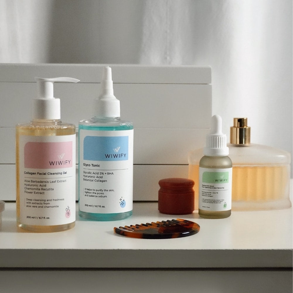 Yüz Temizleme Jeli, Tonik ve Niacinamide Serum Seti